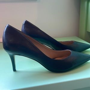 Sam Edelman Black Leather Pointed-Toe Pumps